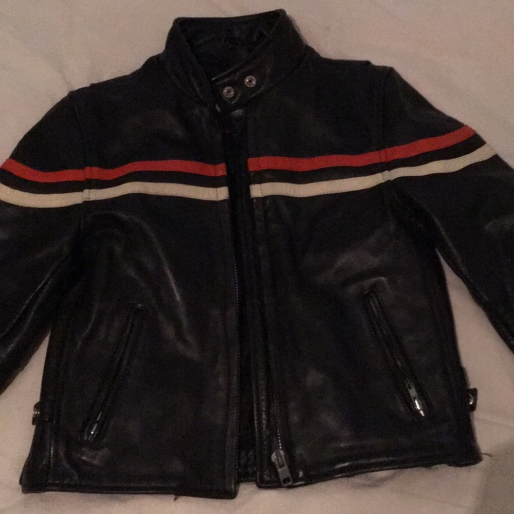 Women’s leather motorcycle jacket